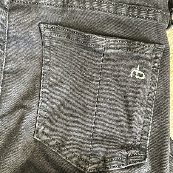 Rag & Bone black stretchy fortresses raw hem jeans sz 27 - Picture 4 of 4